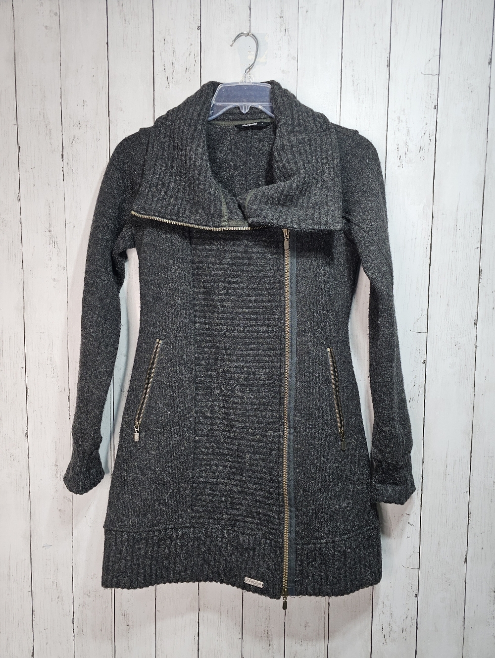 Bergans Of Norway Women's Kariel Gray Wool Lady Jacket Size Small Zip Pockets. E